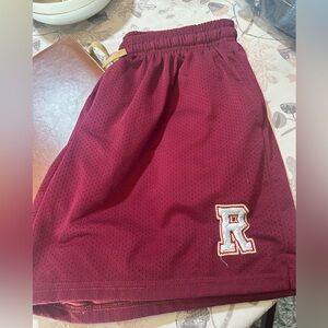Red Athletic Shorts XL with R Logo